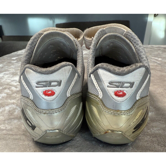 Sidi White Red Hook & Loop 3 Bolt Road Cycling Shoes Mens Size 43 US 9 - Picture 5 of 8
